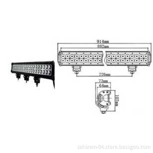 180W Curvel LED Offroad LED Light Bar Work Light 10-30V 4*4 Jeep Truck Light